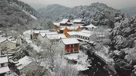 杭州法喜寺雪景浙江雪景古建筑雪景