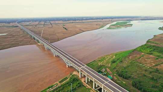 4k航拍黄河桥高铁大桥黄河大桥视频素材模板下载