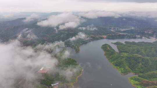 河流湖泊云海航拍