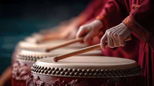 气势磅礴的传统鼓乐演奏现场