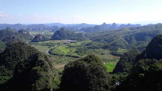 清远英德英西峰林喀斯特日出 山水 山