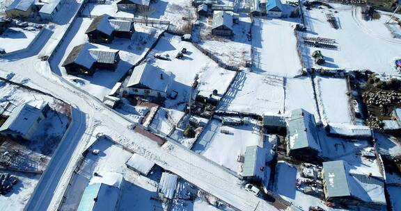 航拍三河马故乡：内蒙古额尔古纳三河乡冬雪