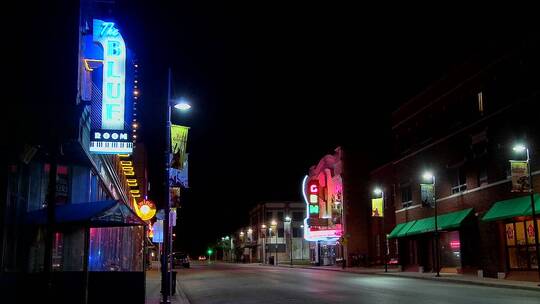 夜幕下的城市街景视频素材模板下载
