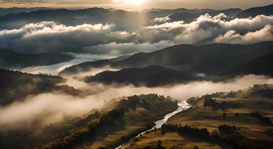 唯美风光日出日落云海风景唯美开场航拍中国