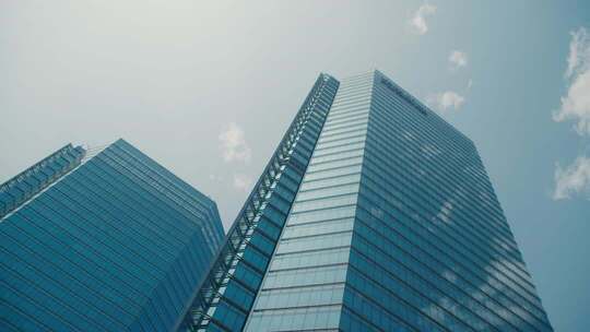 商务写字楼大厦玻璃延时