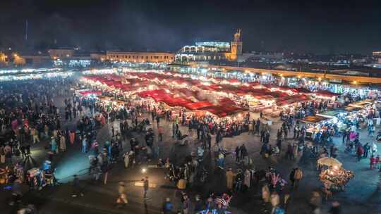 摩洛哥马拉喀什市场 中东地区街景视频素材模板下载