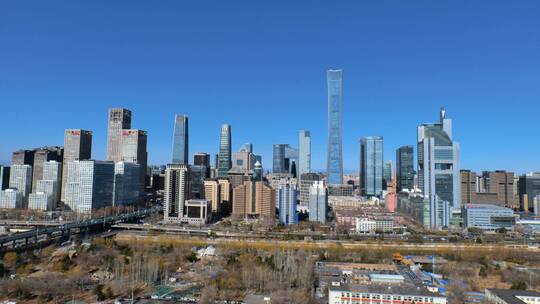 北京国贸城市建筑高楼林立视频素材模板下载