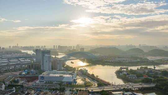 广州荔湾城市日出 山姆超市 珠江高铁