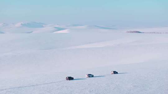 4K呼伦贝尔雪原车队行驶2