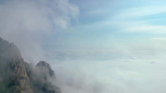 黄山云海延时风景视频素材航拍