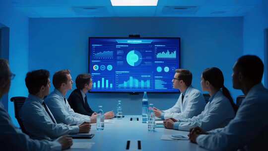 医生团队会议室数据分析会议