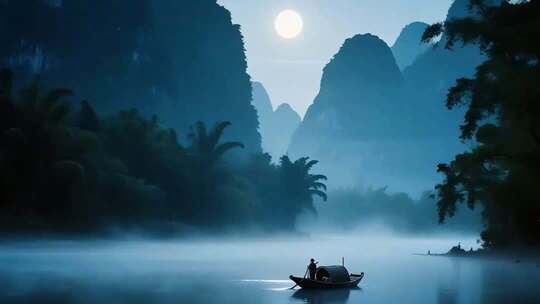 中秋佳节之夜梦幻江南春江花月夜