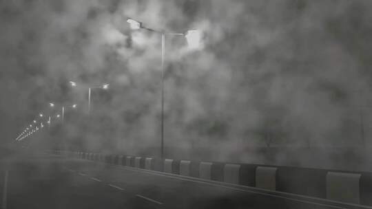 夜晚云雾中的大桥高清在线视频素材下载