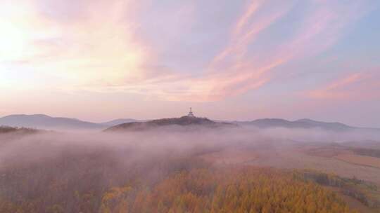 森林秋景彩霞祥云