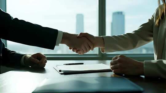 商务合作握手企业成功概念视频