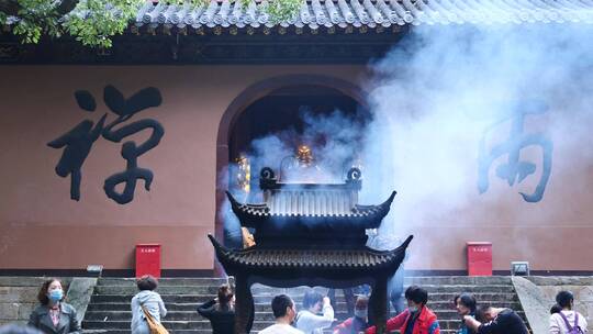 浙江普陀山法雨寺禅院建筑视频