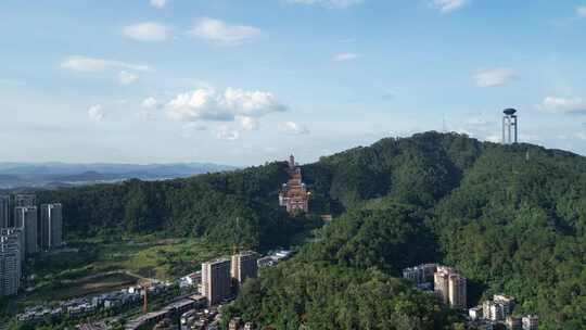 梧州白云山风景区四恩禅寺航拍