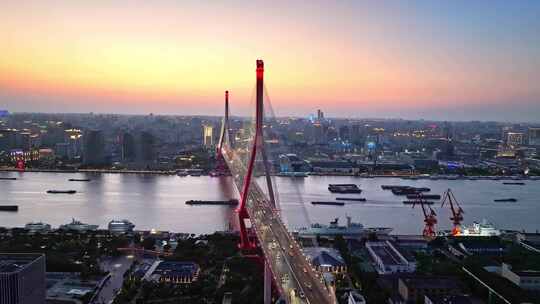 杨浦大桥 杨浦区 上海交通 车流夜景