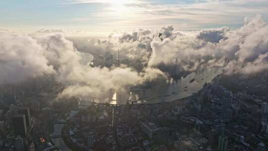 上海平流雾天气航拍