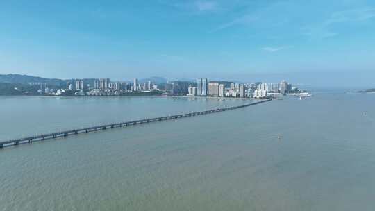 珠海伶仃洋大桥航拍珠三角环线高速海上桥梁视频素材模板下载