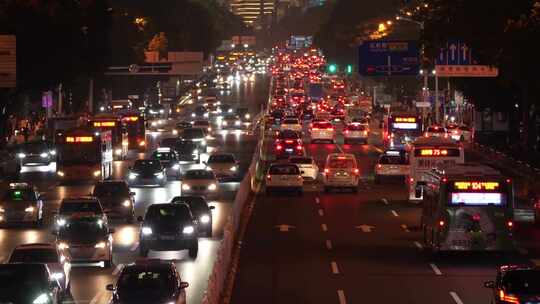 深圳深南中路夜景车流