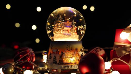 圣诞节平安夜浪漫温馨水晶球高清视频