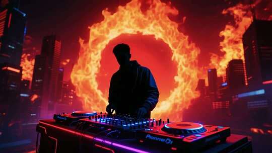 迪厅DJ打碟DJ动态背景酒吧蹦迪动感大屏