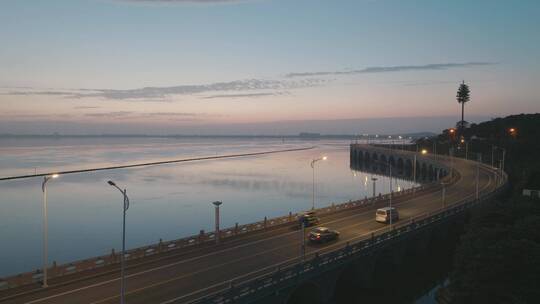 太湖日出航拍