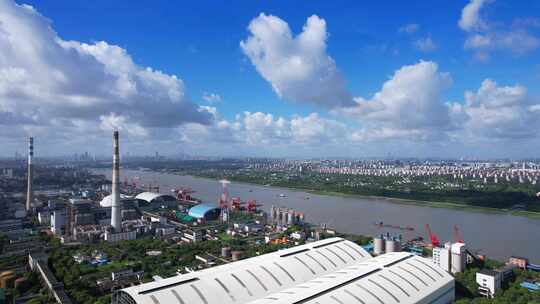 上海市闵行区工业环境航拍风光
