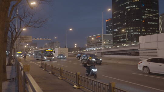 夜晚城市空镜 北京夜晚街景