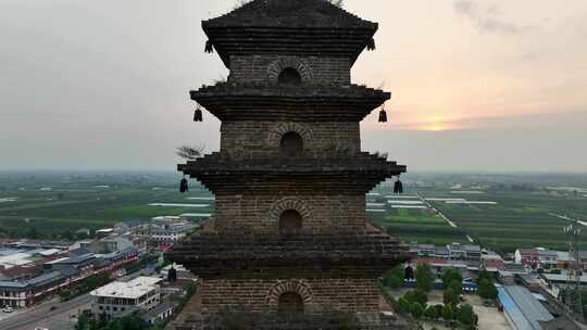 山西普救寺4K航拍视频