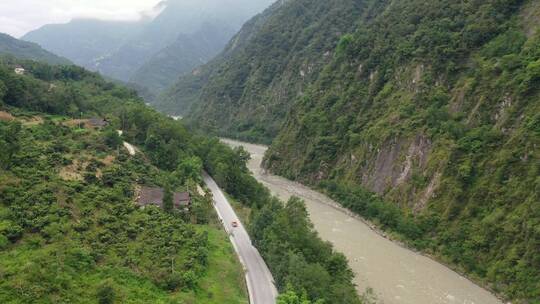 四川阿坝州北川县渝江通口河峡谷自然风光