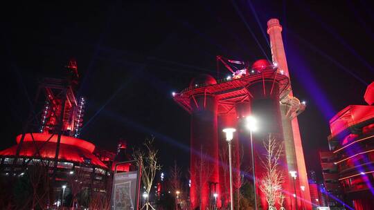 北京石景山首钢园2023年跨年灯光秀视频素材模板下载
