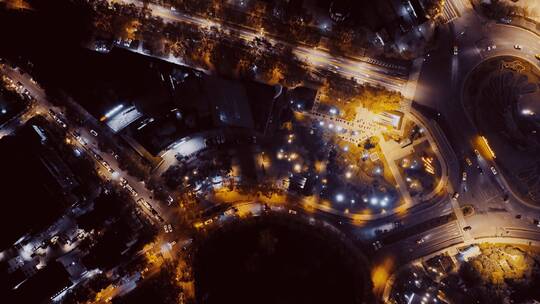 南京鼓楼区夜景航拍