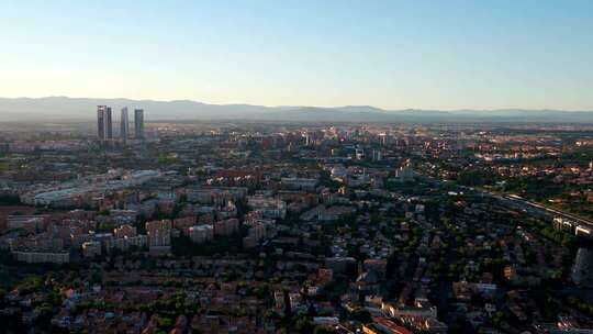 西班牙 马德里城市建筑鸟瞰全景
