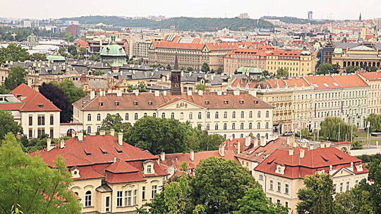 山上俯视布达佩斯城建筑群
