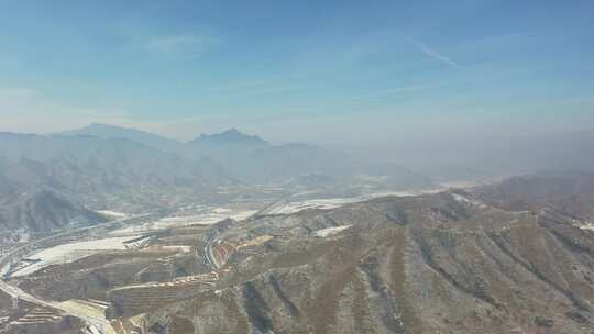 4K航拍北方雪景农村