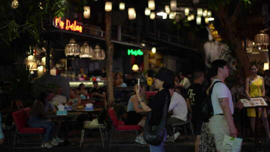 泰国曼谷夜景夜市酒吧酒馆