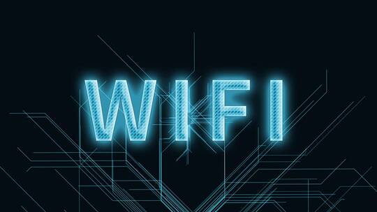 WIFI三维科技感电路板生长线条场景