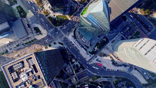 俯拍上海城市建筑