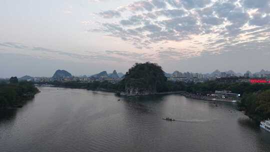 广西桂林象山景区桂林象鼻山航拍