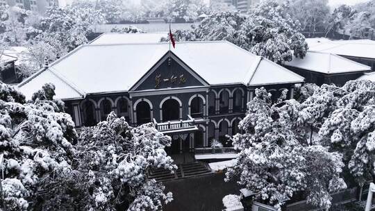 湖南第一师范学院雪景素材视频素材模板下载