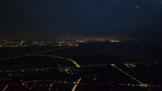 苏州吴江区夜景航拍