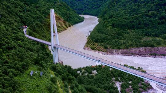 西藏通麦迫龙沟大桥航拍