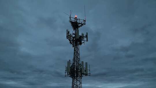 航拍环绕ICT通信基站塔
