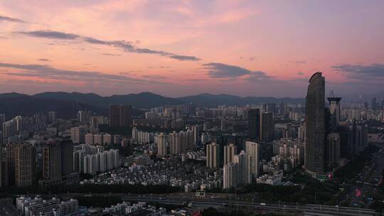 香蜜湖夕阳大景右横移