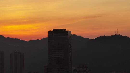 4K大气城市航拍日出日落夜景