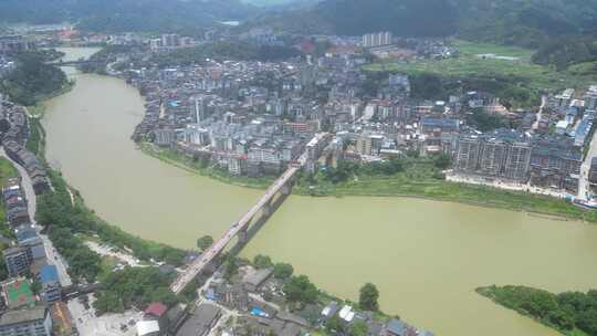 广西柳州地区三江县城建筑风光