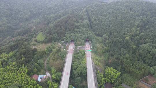 交通运输高速路隧道航拍视频