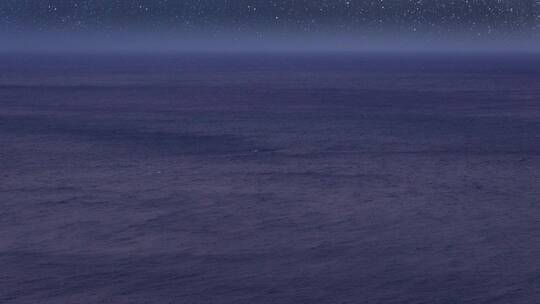 夜晚深蓝色的大海与星空 黑色背景星空素材